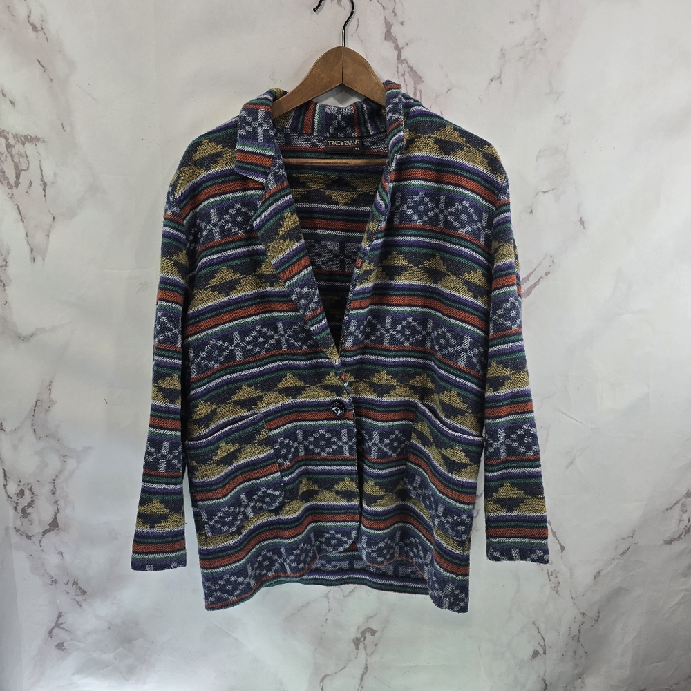Vintage Multicolor Patterned Blazer